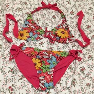 Fuchsia Floral Bikini - Size M